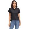 imageMAGCOMSEN Womens Polo Shirts UPF 50 Sun Protection 4 Buttons Casual Work Quick Dry Short Sleeve Collared Golf ShirtBlack