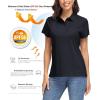 imageMAGCOMSEN Womens Polo Shirts UPF 50 Sun Protection 4 Buttons Casual Work Quick Dry Short Sleeve Collared Golf ShirtBlack