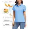 imageMAGCOMSEN Womens Polo Shirts UPF 50 Sun Protection 4 Buttons Casual Work Quick Dry Short Sleeve Collared Golf ShirtBlue