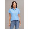 imageMAGCOMSEN Womens Polo Shirts UPF 50 Sun Protection 4 Buttons Casual Work Quick Dry Short Sleeve Collared Golf ShirtBlue