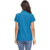 imageMAGCOMSEN Womens Polo Shirts UPF 50 Sun Protection 4 Buttons Casual Work Quick Dry Short Sleeve Collared Golf ShirtBlue Green