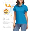 imageMAGCOMSEN Womens Polo Shirts UPF 50 Sun Protection 4 Buttons Casual Work Quick Dry Short Sleeve Collared Golf ShirtBlue Green
