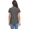 imageMAGCOMSEN Womens Polo Shirts UPF 50 Sun Protection 4 Buttons Casual Work Quick Dry Short Sleeve Collared Golf ShirtDark Grey