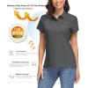 imageMAGCOMSEN Womens Polo Shirts UPF 50 Sun Protection 4 Buttons Casual Work Quick Dry Short Sleeve Collared Golf ShirtDark Grey