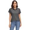 imageMAGCOMSEN Womens Polo Shirts UPF 50 Sun Protection 4 Buttons Casual Work Quick Dry Short Sleeve Collared Golf ShirtDark Grey