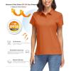 imageMAGCOMSEN Womens Polo Shirts UPF 50 Sun Protection 4 Buttons Casual Work Quick Dry Short Sleeve Collared Golf ShirtDark Orange
