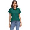 imageMAGCOMSEN Womens Polo Shirts UPF 50 Sun Protection 4 Buttons Casual Work Quick Dry Short Sleeve Collared Golf ShirtEmerald Green