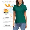 imageMAGCOMSEN Womens Polo Shirts UPF 50 Sun Protection 4 Buttons Casual Work Quick Dry Short Sleeve Collared Golf ShirtEmerald Green