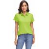 imageMAGCOMSEN Womens Polo Shirts UPF 50 Sun Protection 4 Buttons Casual Work Quick Dry Short Sleeve Collared Golf ShirtF Green
