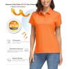 imageMAGCOMSEN Womens Polo Shirts UPF 50 Sun Protection 4 Buttons Casual Work Quick Dry Short Sleeve Collared Golf ShirtF Orange
