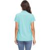 imageMAGCOMSEN Womens Polo Shirts UPF 50 Sun Protection 4 Buttons Casual Work Quick Dry Short Sleeve Collared Golf ShirtLake Blue