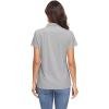 imageMAGCOMSEN Womens Polo Shirts UPF 50 Sun Protection 4 Buttons Casual Work Quick Dry Short Sleeve Collared Golf ShirtLight Grey
