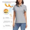 imageMAGCOMSEN Womens Polo Shirts UPF 50 Sun Protection 4 Buttons Casual Work Quick Dry Short Sleeve Collared Golf ShirtLight Grey