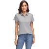 imageMAGCOMSEN Womens Polo Shirts UPF 50 Sun Protection 4 Buttons Casual Work Quick Dry Short Sleeve Collared Golf ShirtLight Grey