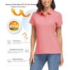 imageMAGCOMSEN Womens Polo Shirts UPF 50 Sun Protection 4 Buttons Casual Work Quick Dry Short Sleeve Collared Golf ShirtLight Pink