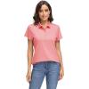 imageMAGCOMSEN Womens Polo Shirts UPF 50 Sun Protection 4 Buttons Casual Work Quick Dry Short Sleeve Collared Golf ShirtLight Pink