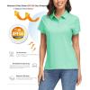 imageMAGCOMSEN Womens Polo Shirts UPF 50 Sun Protection 4 Buttons Casual Work Quick Dry Short Sleeve Collared Golf ShirtMint Green