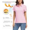 imageMAGCOMSEN Womens Polo Shirts UPF 50 Sun Protection 4 Buttons Casual Work Quick Dry Short Sleeve Collared Golf ShirtPale Pink