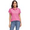 imageMAGCOMSEN Womens Polo Shirts UPF 50 Sun Protection 4 Buttons Casual Work Quick Dry Short Sleeve Collared Golf ShirtRose
