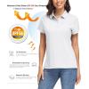 imageMAGCOMSEN Womens Polo Shirts UPF 50 Sun Protection 4 Buttons Casual Work Quick Dry Short Sleeve Collared Golf ShirtWhite