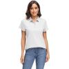imageMAGCOMSEN Womens Polo Shirts UPF 50 Sun Protection 4 Buttons Casual Work Quick Dry Short Sleeve Collared Golf ShirtWhite