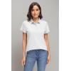 imageMAGCOMSEN Womens Polo Shirts UPF 50 Sun Protection 4 Buttons Casual Work Quick Dry Short Sleeve Collared Golf ShirtWhite