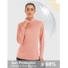 imageMAGCOMSEN Womens Shirts Long Sleeve 14 Zip UPF50 UV Sun Protection Quick Dry Workout Hiking Athletic Shirts Rash GuardApricot