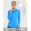 imageMAGCOMSEN Womens Shirts Long Sleeve 14 Zip UPF50 UV Sun Protection Quick Dry Workout Hiking Athletic Shirts Rash GuardAzure