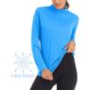 imageMAGCOMSEN Womens Shirts Long Sleeve 14 Zip UPF50 UV Sun Protection Quick Dry Workout Hiking Athletic Shirts Rash GuardAzure