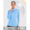 imageMAGCOMSEN Womens Shirts Long Sleeve 14 Zip UPF50 UV Sun Protection Quick Dry Workout Hiking Athletic Shirts Rash GuardBlue