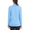 imageMAGCOMSEN Womens Shirts Long Sleeve 14 Zip UPF50 UV Sun Protection Quick Dry Workout Hiking Athletic Shirts Rash GuardBlue