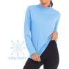imageMAGCOMSEN Womens Shirts Long Sleeve 14 Zip UPF50 UV Sun Protection Quick Dry Workout Hiking Athletic Shirts Rash GuardBlue