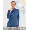 imageMAGCOMSEN Womens Shirts Long Sleeve 14 Zip UPF50 UV Sun Protection Quick Dry Workout Hiking Athletic Shirts Rash GuardBlue Grey