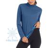 imageMAGCOMSEN Womens Shirts Long Sleeve 14 Zip UPF50 UV Sun Protection Quick Dry Workout Hiking Athletic Shirts Rash GuardBlue Grey