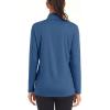 imageMAGCOMSEN Womens Shirts Long Sleeve 14 Zip UPF50 UV Sun Protection Quick Dry Workout Hiking Athletic Shirts Rash GuardBlue Grey