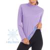 imageMAGCOMSEN Womens Shirts Long Sleeve 14 Zip UPF50 UV Sun Protection Quick Dry Workout Hiking Athletic Shirts Rash GuardLight Purple