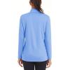 imageMAGCOMSEN Womens Shirts Long Sleeve 14 Zip UPF50 UV Sun Protection Quick Dry Workout Hiking Athletic Shirts Rash GuardLightblue