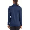 imageMAGCOMSEN Womens Shirts Long Sleeve 14 Zip UPF50 UV Sun Protection Quick Dry Workout Hiking Athletic Shirts Rash GuardNavy