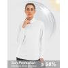 imageMAGCOMSEN Womens Shirts Long Sleeve 14 Zip UPF50 UV Sun Protection Quick Dry Workout Hiking Athletic Shirts Rash GuardWhite
