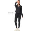 imageMAGCOMSEN Womens UPF 50 Lightweight Athletic Jackets Cropped Zip Up Long Sleeve Running Shirts with Thumb HolesBlack