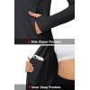 imageMAGCOMSEN Womens UPF 50 Lightweight Athletic Jackets Cropped Zip Up Long Sleeve Running Shirts with Thumb HolesBlack