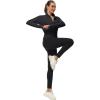 imageMAGCOMSEN Womens UPF 50 Lightweight Athletic Jackets Cropped Zip Up Long Sleeve Running Shirts with Thumb HolesBlack