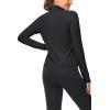 imageMAGCOMSEN Womens UPF 50 Lightweight Athletic Jackets Cropped Zip Up Long Sleeve Running Shirts with Thumb HolesBlack