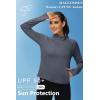 imageMAGCOMSEN Womens UPF 50 Lightweight Athletic Jackets Cropped Zip Up Long Sleeve Running Shirts with Thumb HolesDark Grey
