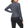 imageMAGCOMSEN Womens UPF 50 Lightweight Athletic Jackets Cropped Zip Up Long Sleeve Running Shirts with Thumb HolesDark Grey