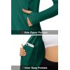 imageMAGCOMSEN Womens UPF 50 Lightweight Athletic Jackets Cropped Zip Up Long Sleeve Running Shirts with Thumb HolesEmerald Green