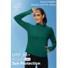 imageMAGCOMSEN Womens UPF 50 Lightweight Athletic Jackets Cropped Zip Up Long Sleeve Running Shirts with Thumb HolesEmerald Green