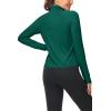 imageMAGCOMSEN Womens UPF 50 Lightweight Athletic Jackets Cropped Zip Up Long Sleeve Running Shirts with Thumb HolesEmerald Green