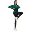 imageMAGCOMSEN Womens UPF 50 Lightweight Athletic Jackets Cropped Zip Up Long Sleeve Running Shirts with Thumb HolesEmerald Green
