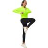 imageMAGCOMSEN Womens UPF 50 Lightweight Athletic Jackets Cropped Zip Up Long Sleeve Running Shirts with Thumb HolesFluorescent Green